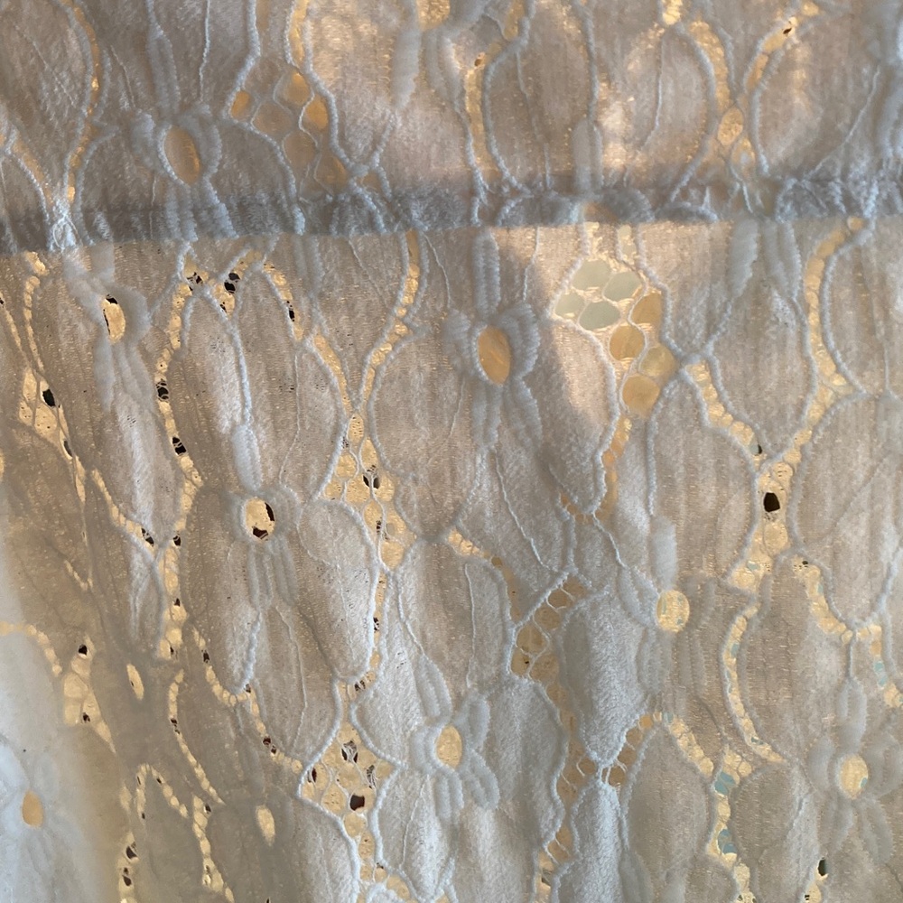 Artelier Nicole Miller Cream Lace Button Down Shirt - Picture 8 of 10
